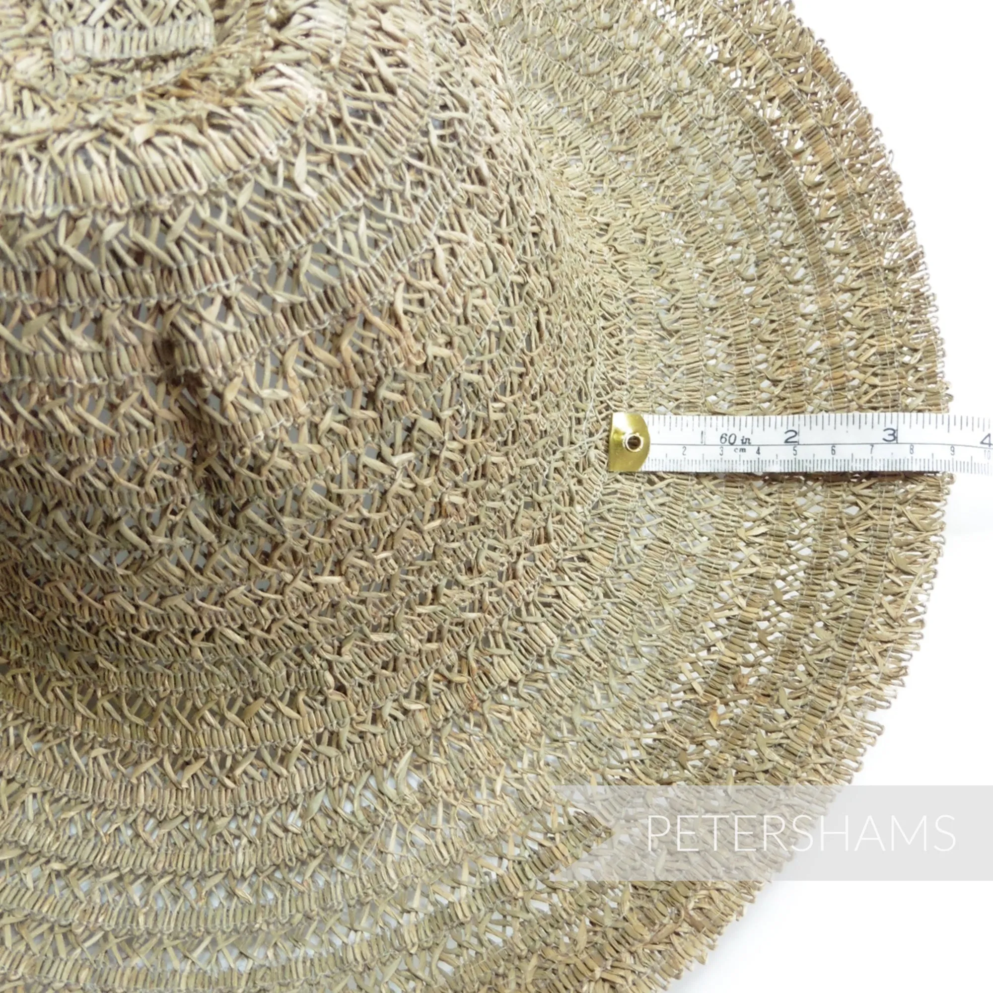 Vintage 1960's Intricate Seagrass Straw Braid Capeline Hat Body - 11"