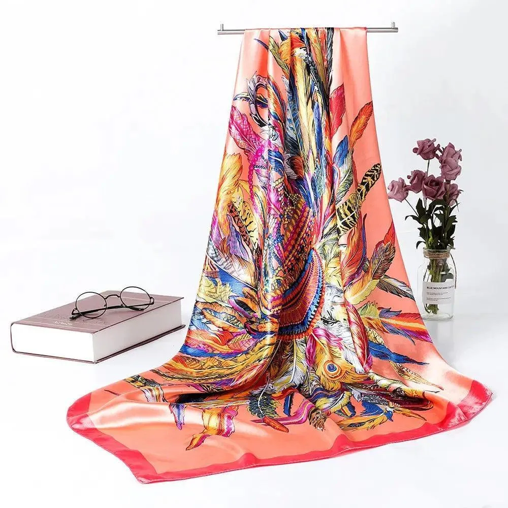 Women's Silk Scarf Multi-functional Small Silk Satin Shawl