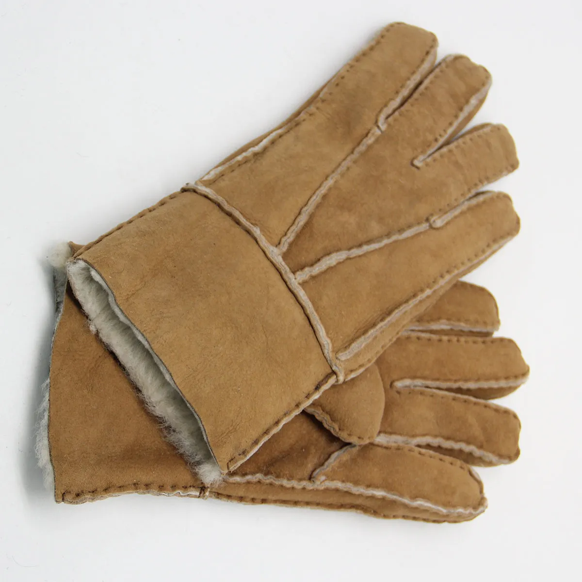 YISEVEN Men's Winter Sheepskin  Shearling Leather Gloves(Mittens)