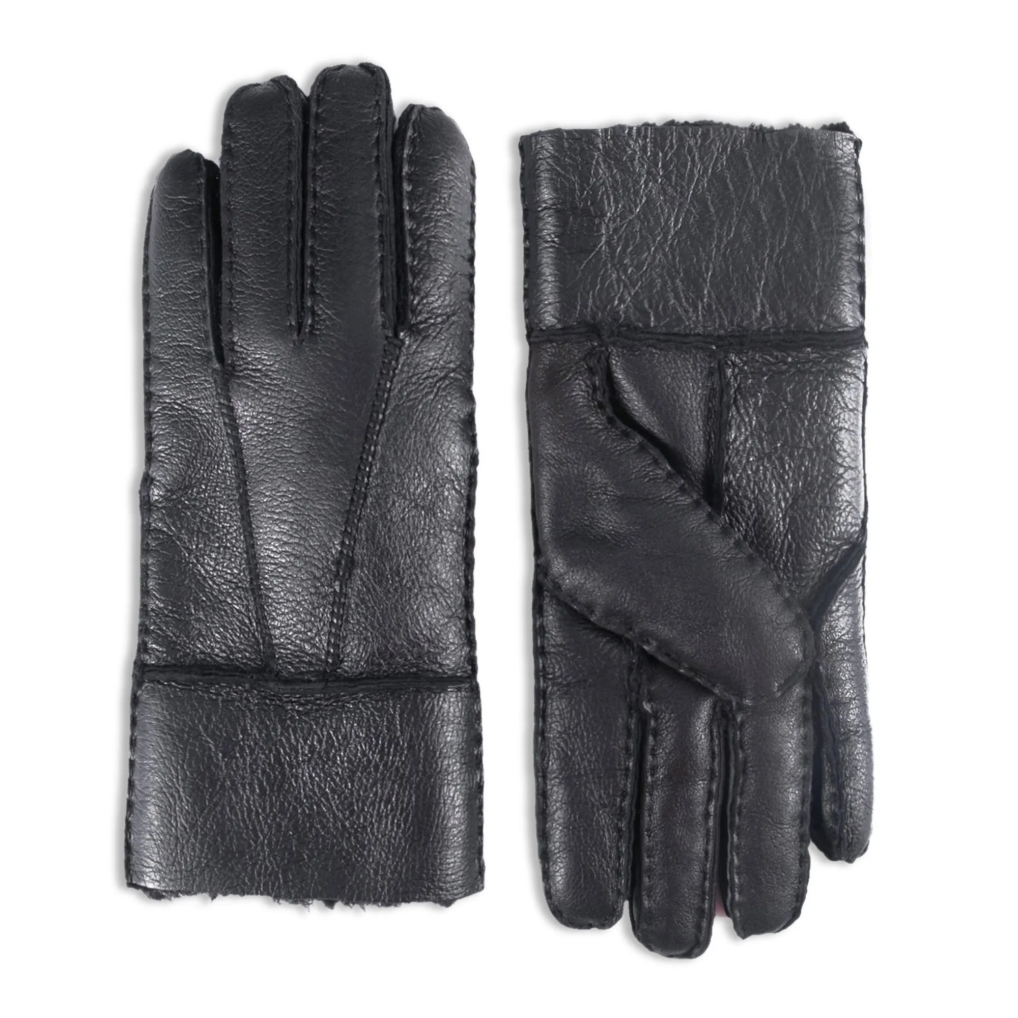 YISEVEN Men's Winter Sheepskin  Shearling Leather Gloves(Mittens)