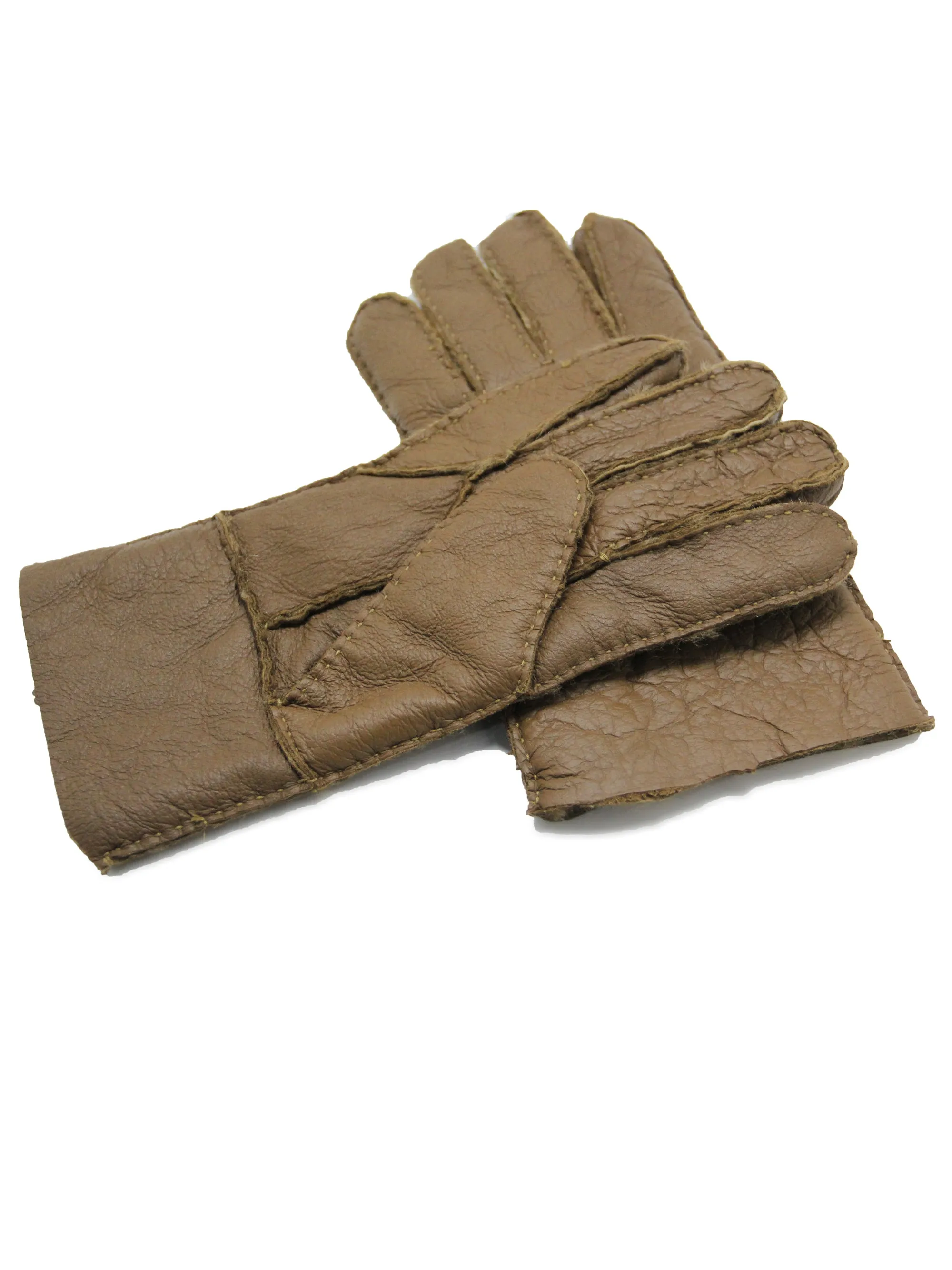 YISEVEN Men's Winter Sheepskin  Shearling Leather Gloves(Mittens)